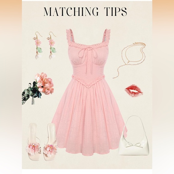 Chic Pink Ruffled Mini Dress - Picture 6 of 7